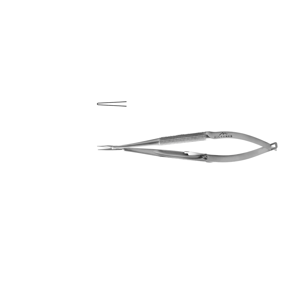 Needleholder straight with lock, jaws 0,5 mm, Round handle, Ø 7 mm length 125 mm