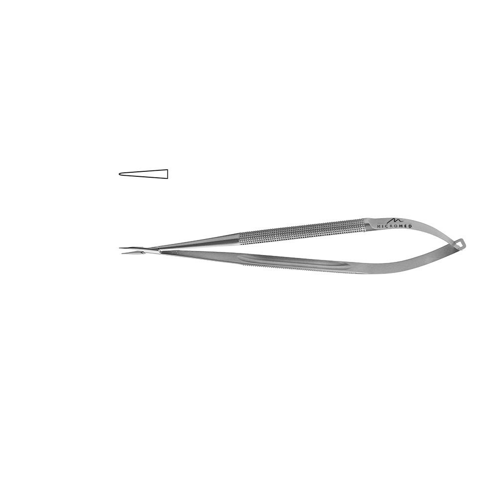 Needle Holder straight, jaw smooth, Round Handle Ø 8mm, tip 0,4 mm, length 140 mm