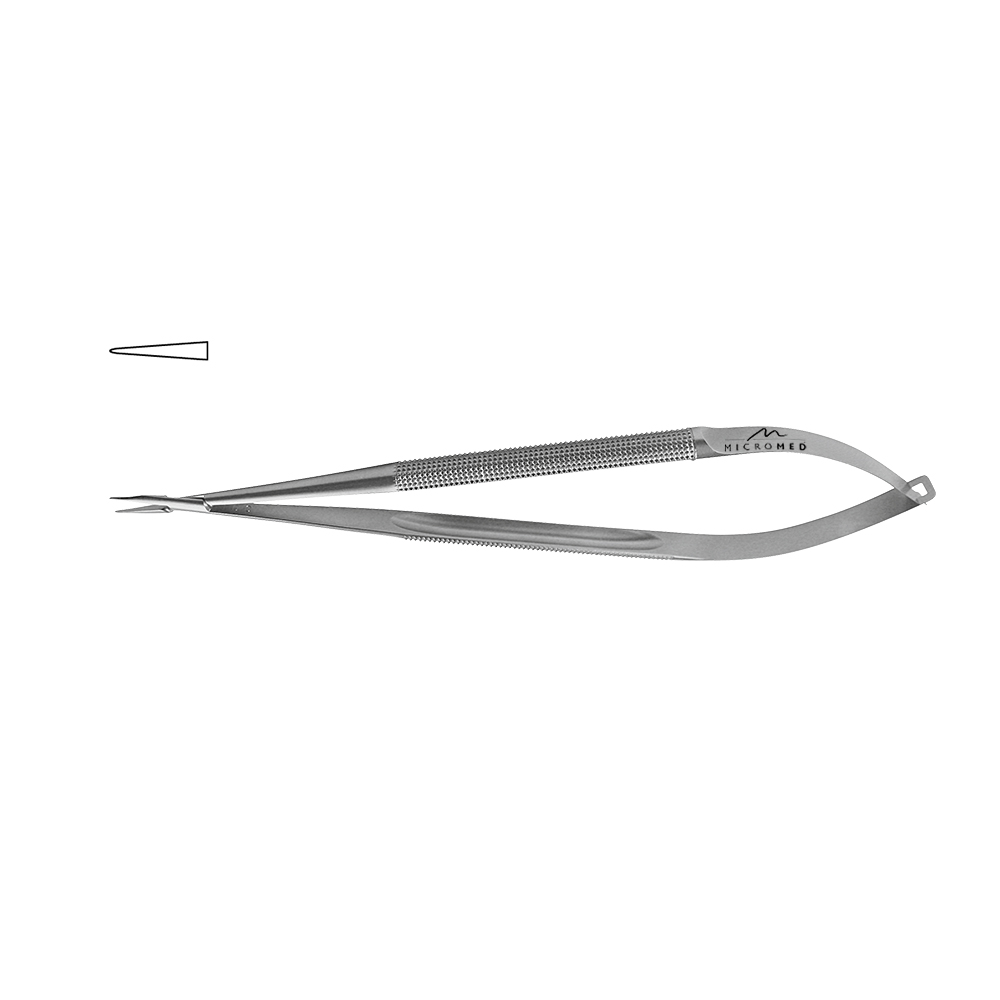 Needle Holder straight, jaw smooth, Round Handle Ø 8mm, tip 0,4 mm, lenght 180 mm