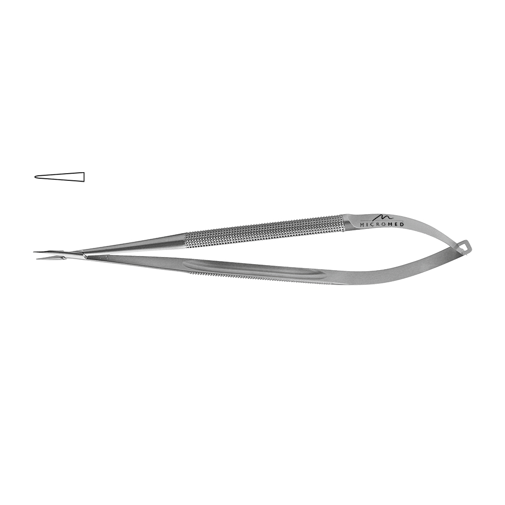 Needle Holder straight, jaw smooth, Round Handle Ø 8mm, tip 0,4 mm, lenght 210 mm