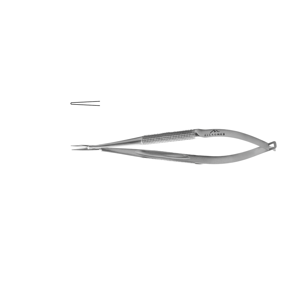 Needle Holder straight, jaw smooth, Round Handle Ø 8mm, tip 0,6 mm, lenght 140 mm