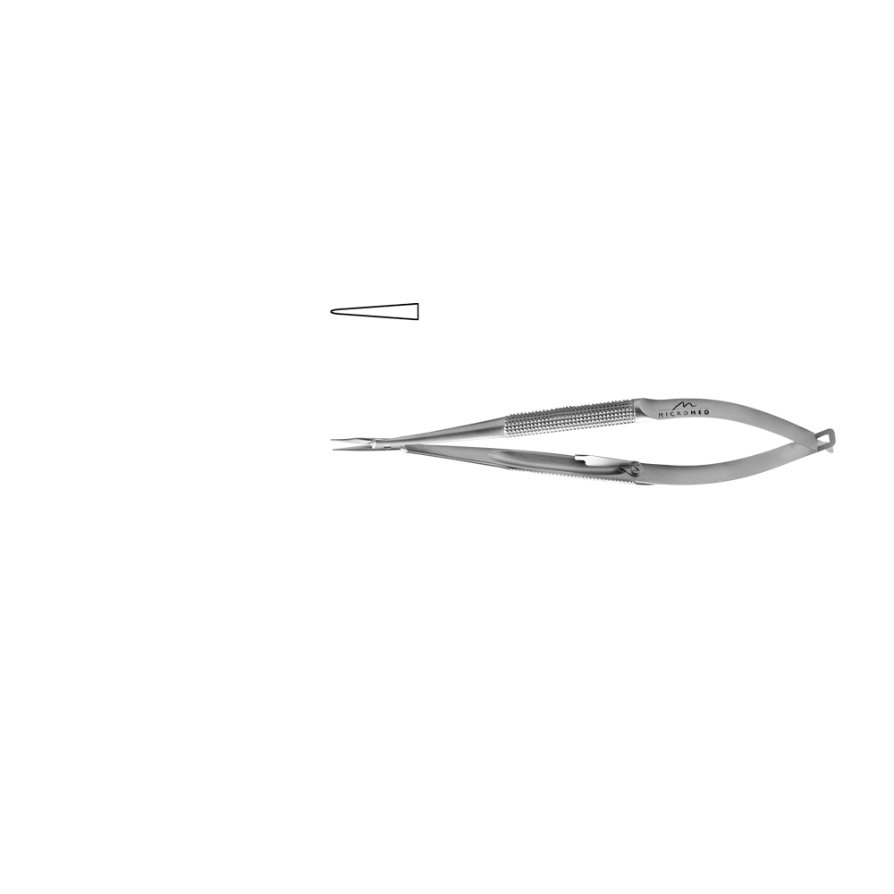 Needle Holder straight with lock, jaws 0,4 mm, Round handle, Ø 8 mm length 110 mm