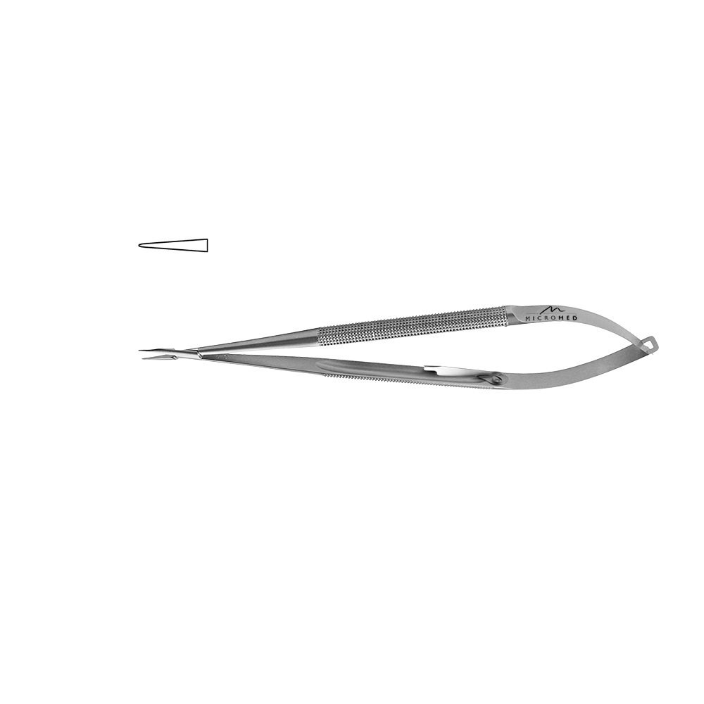 Needle Holder straight with lock, jaws 0,4 mm, Round handle, Ø 8 mm length 150 mm