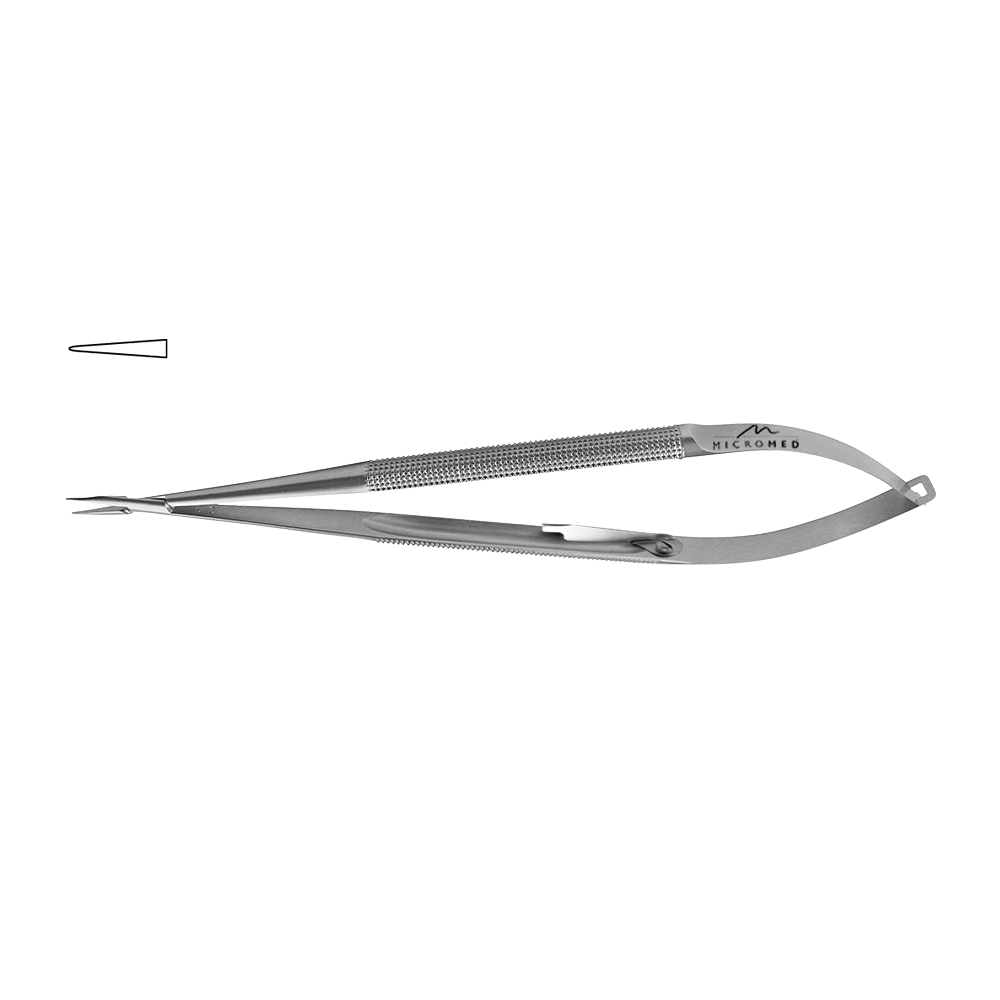 Needle Holder straight with lock, jaws 0,4 mm, Round handle, Ø 8 mm length 210 mm