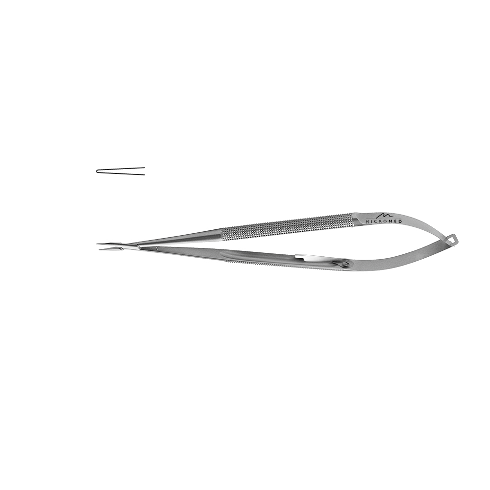 Needle Holder straight with lock, jaws 0,6 mm, Round handle, Ø 8 mm length 150 mm