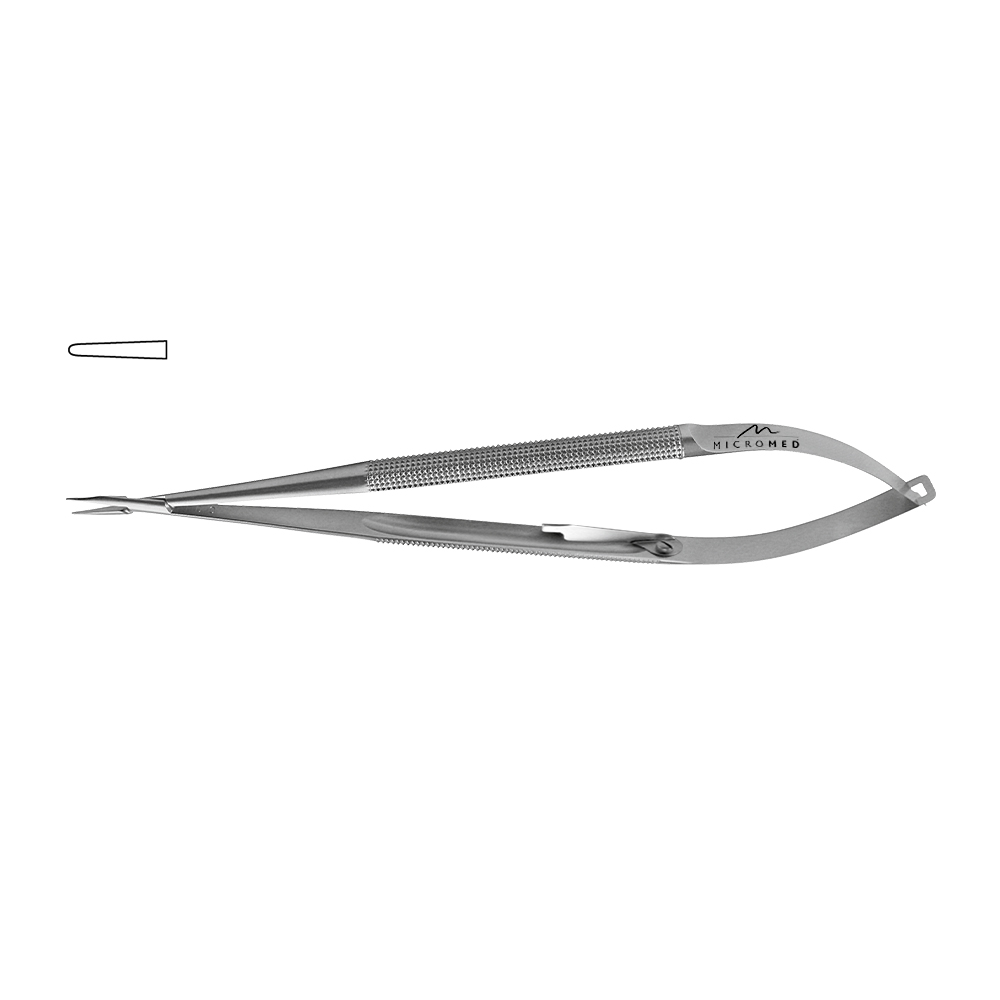 Needle Holder straight with lock, jaws 1,2 mm, Round handle, Ø 8 mm length 210 mm