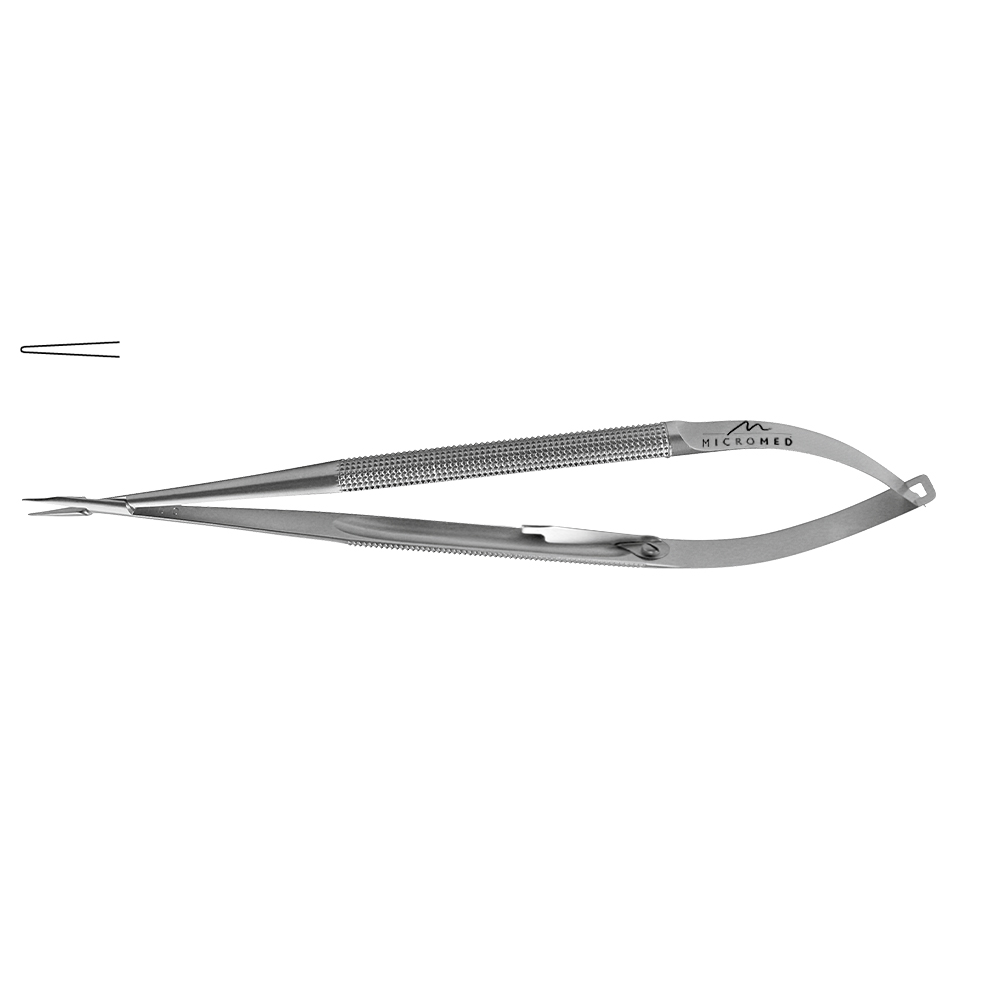 Needle Holder straight with lock, jaws 0,6 mm, Round handle, Ø 10 mm length 230 mm