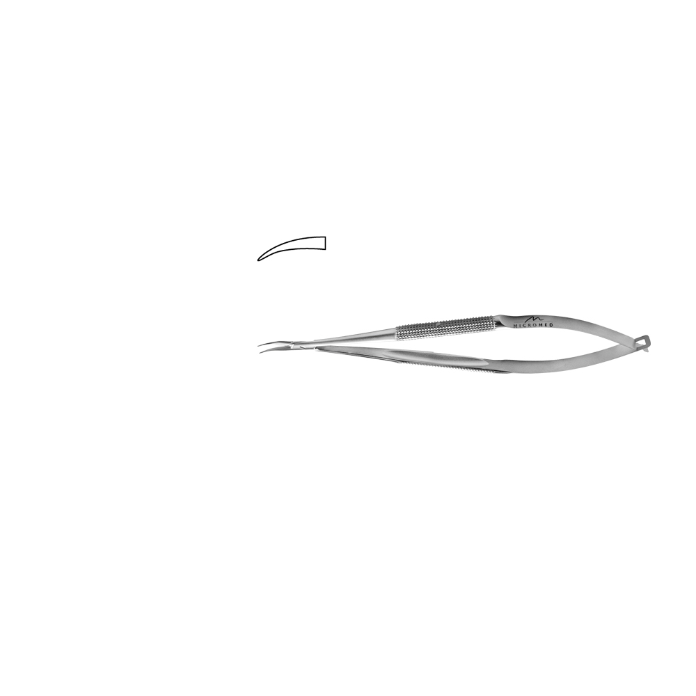 Needle Holder curved, jaw smooth, Round Handle Ø 8 mm, tip 0,4 mm, lenght 110 mm