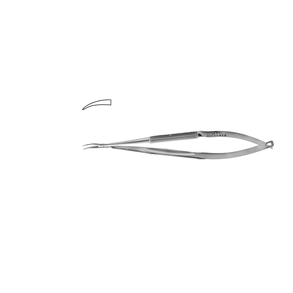 Needle Holder curved, jaw smooth, Round Handle Ø 8 mm, tip 0,4 mm, length130 mm