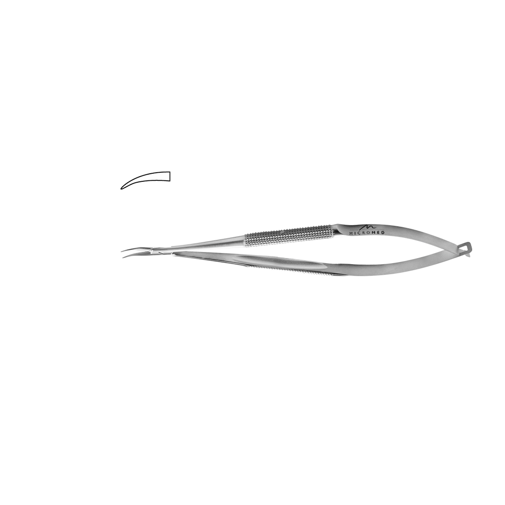 Needle Holder curved, jaw smooth, Round Handle Ø 8 mm, tip 0,4 mm, lenght 140 mm