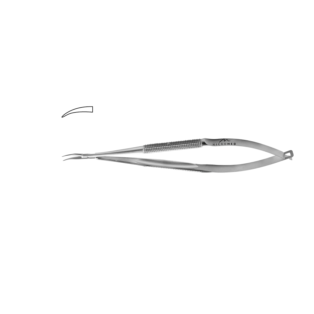 Needle Holder curved, jaw smooth, Round Handle Ø 8 mm, tip 0,4 mm, length 150 mm