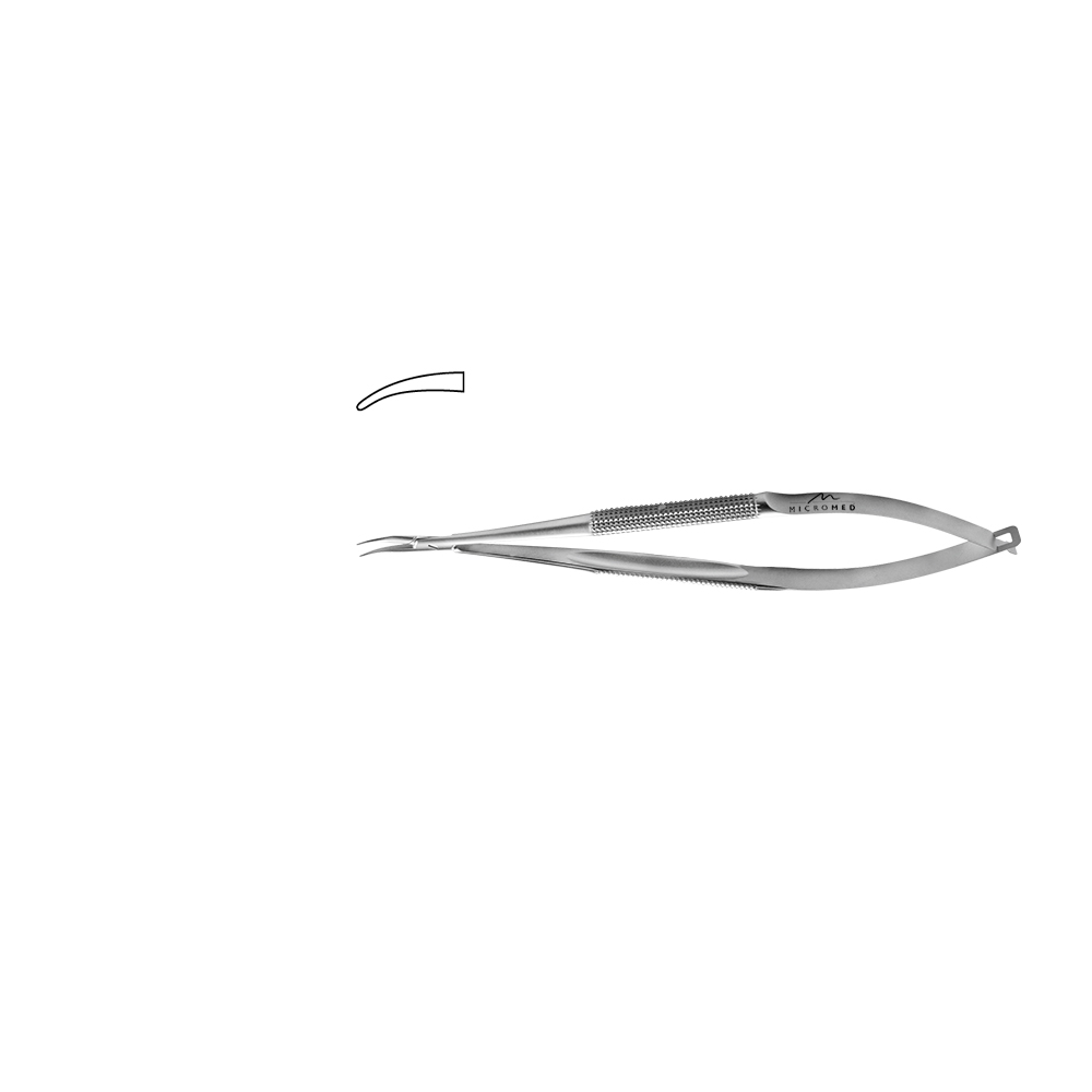 Needle Holder curved, jaw smooth, Round Handle Ø 10 mm, tip 0,5 mm, lenght 120 mm