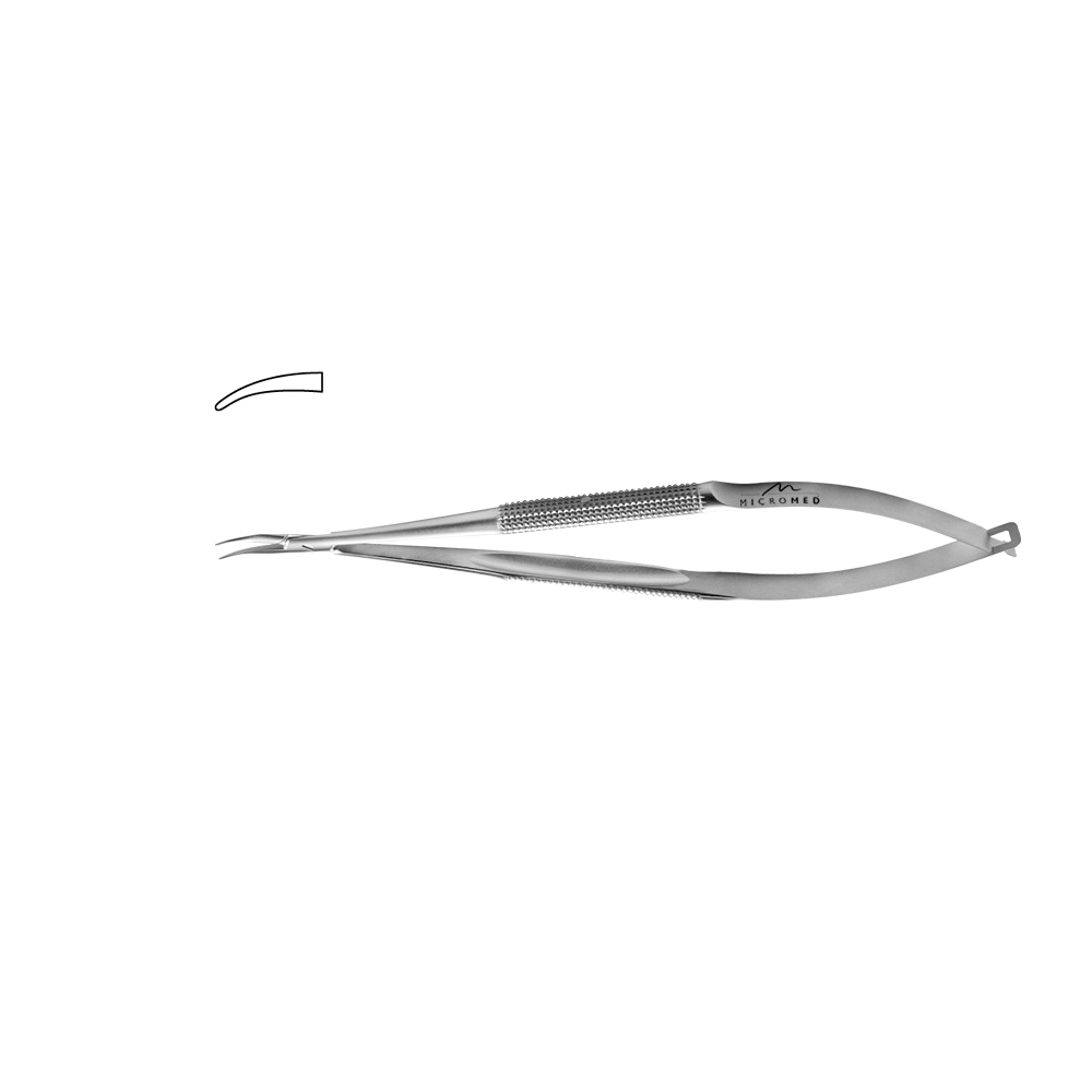 Needle Holder curved, jaw smooth, Round Handle Ø 8 mm, tip 0,6 mm, length 150 mm