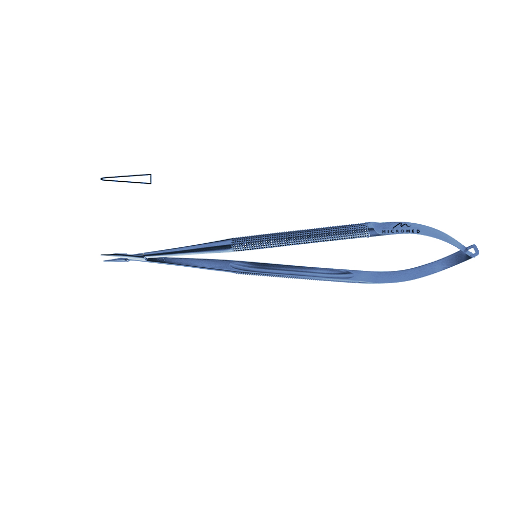 Needle Holder straight, lenght 150 mm jaw diamond coated, Round Handle Ø 8mm, tip 0,4 mm, titanium