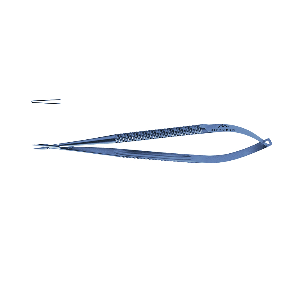 Needle Holder straight, lenght 180 mm jaw diamond coated, Round Handle Ø 8mm, tip 0,6 mm, titanium