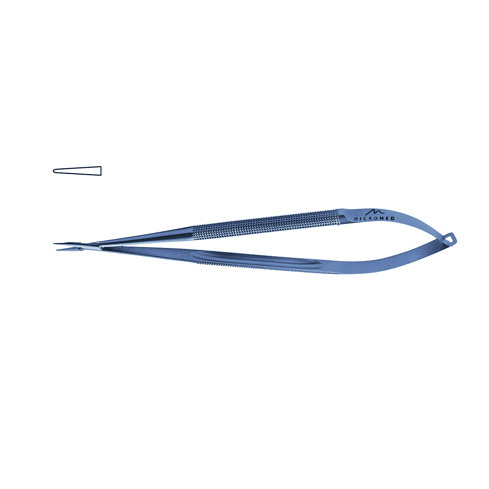 Needle Holder straight, lenght 180 mm jaw diamond coated, Round Handle Ø 8 mm tip 0,8 mm, titanium