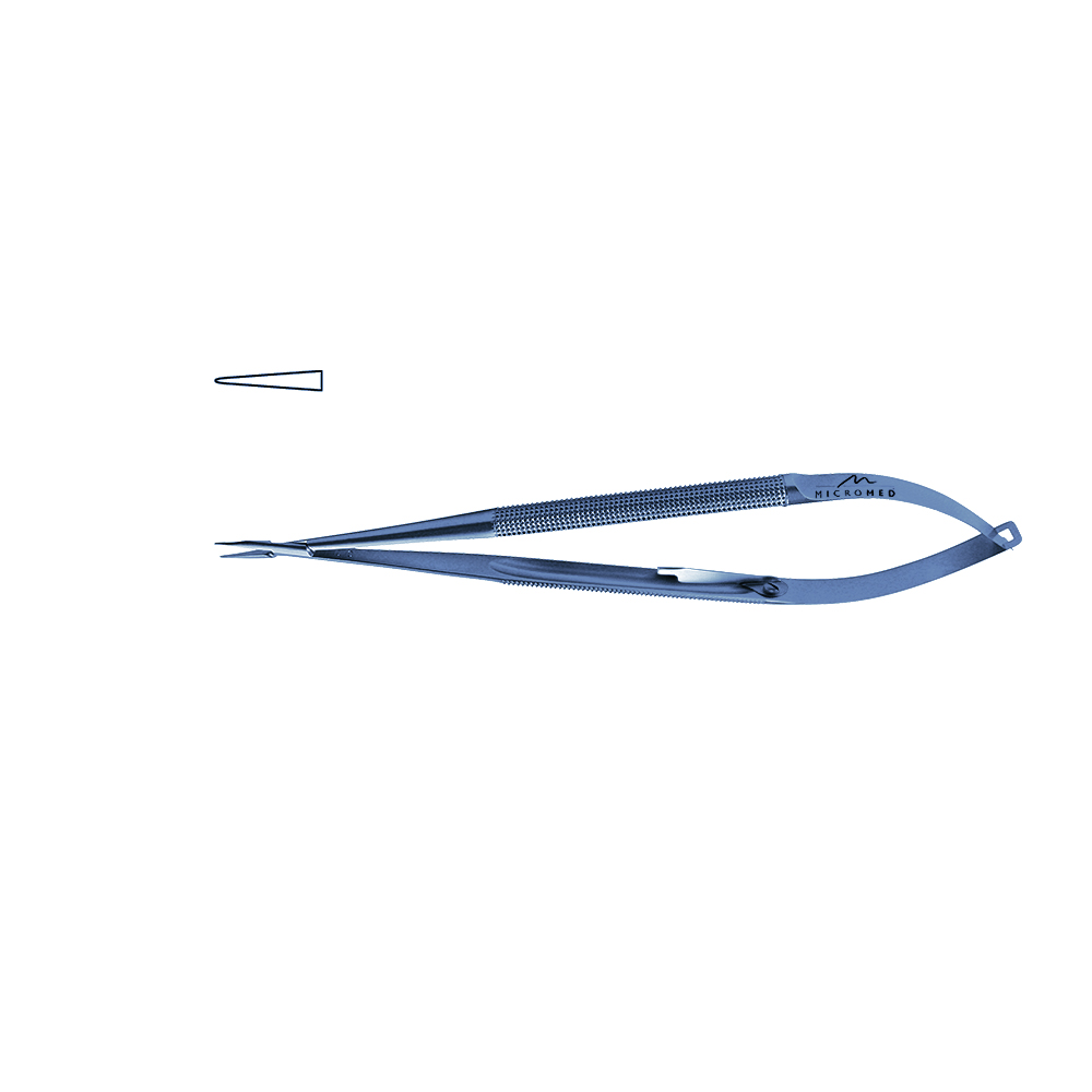 Needle Holder straight with lock, jaw diamond coated, Round Handle Ø 8 mm, tip 0,4 mm, lenght 150 mm, titanium