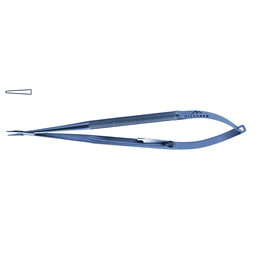 Needle Holder straight with lock, jaw diamond coated, Round Handle Ø 8 mm tip 0,8 mm, lenght 230 mm, titanium