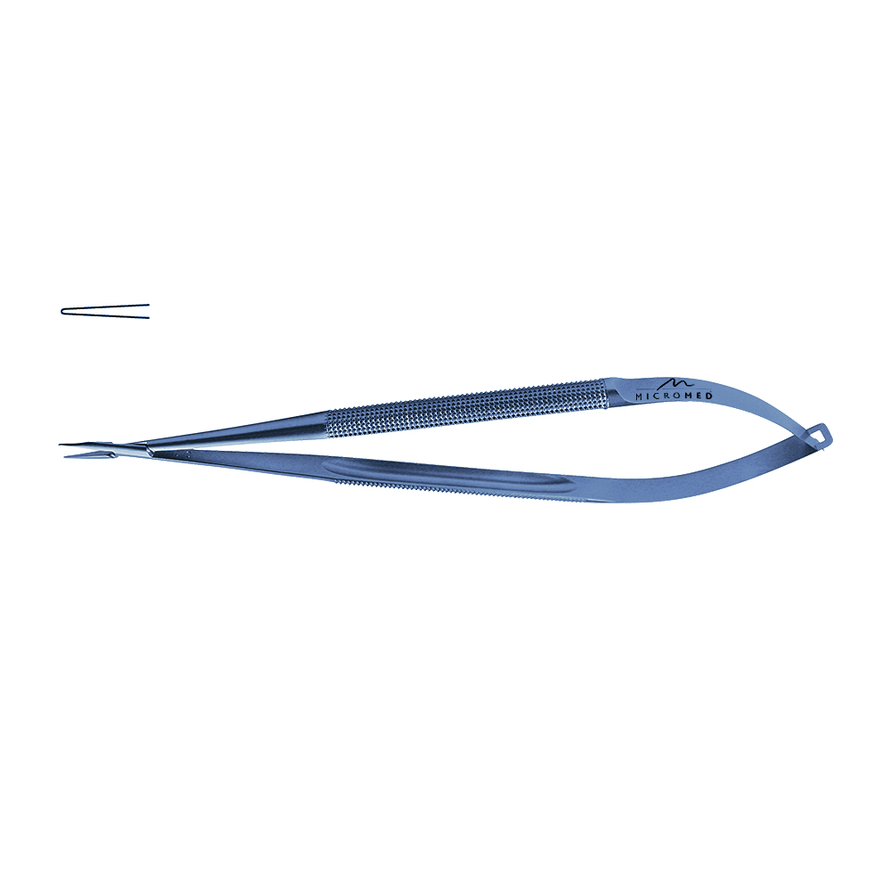 Needle Holder straight, lenght 210 mm jaw diamond coated, Round Handle Ø 10 mm tip 0,6 mm, titanium