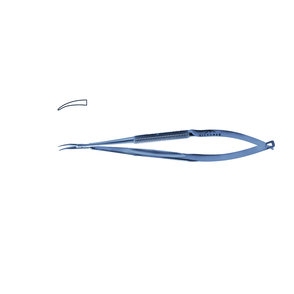 Needle Holder curved, lenght 150 mm jaw diamond coated, Round Handle Ø 8 mm tip 0,2 mm, titanium