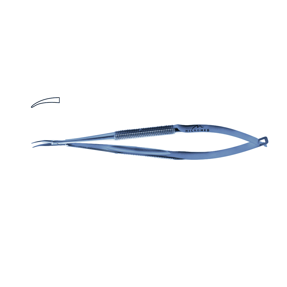 Needle Holder curved, lenght 180 mm jaw diamond coated, Round Handle Ø 8 mm tip 0,2 mm, titanium