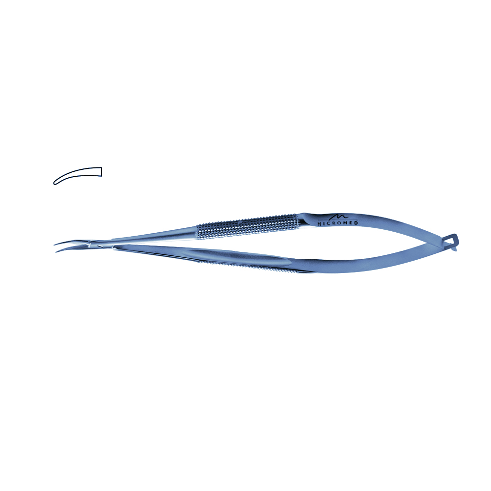 Needle Holder curved, lenght 180 mm jaw diamond coated, Round Handle Ø 8 mm tip 0,6 mm, titanium