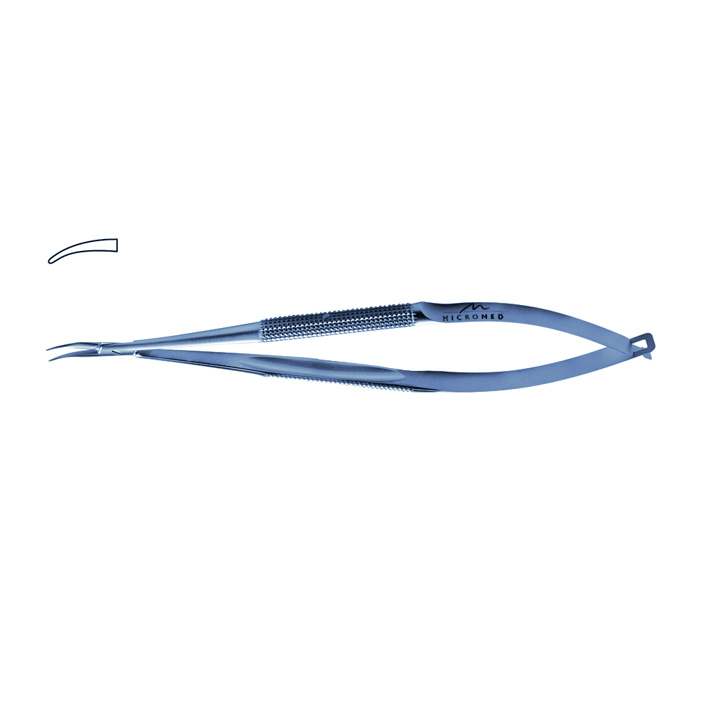 Needle Holder curved, lenght 210 mm jaw diamond coated, Round Handle Ø 8 mm tip 0,6 mm, titanium