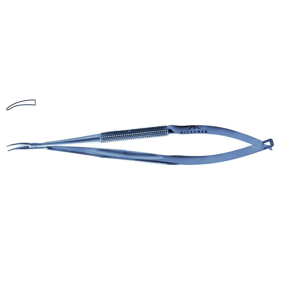 Needle Holder curved, lenght 230 mm jaw diamond coated, Round Handle Ø 8 mm tip 0,6 mm, titanium