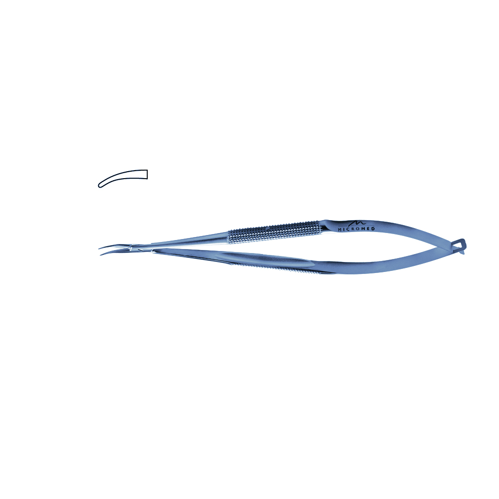 Needle Holder curved, lenght 150 mm jaw diamond coated, Round Handle Ø 8 mm tip 0,8 mm, titanium