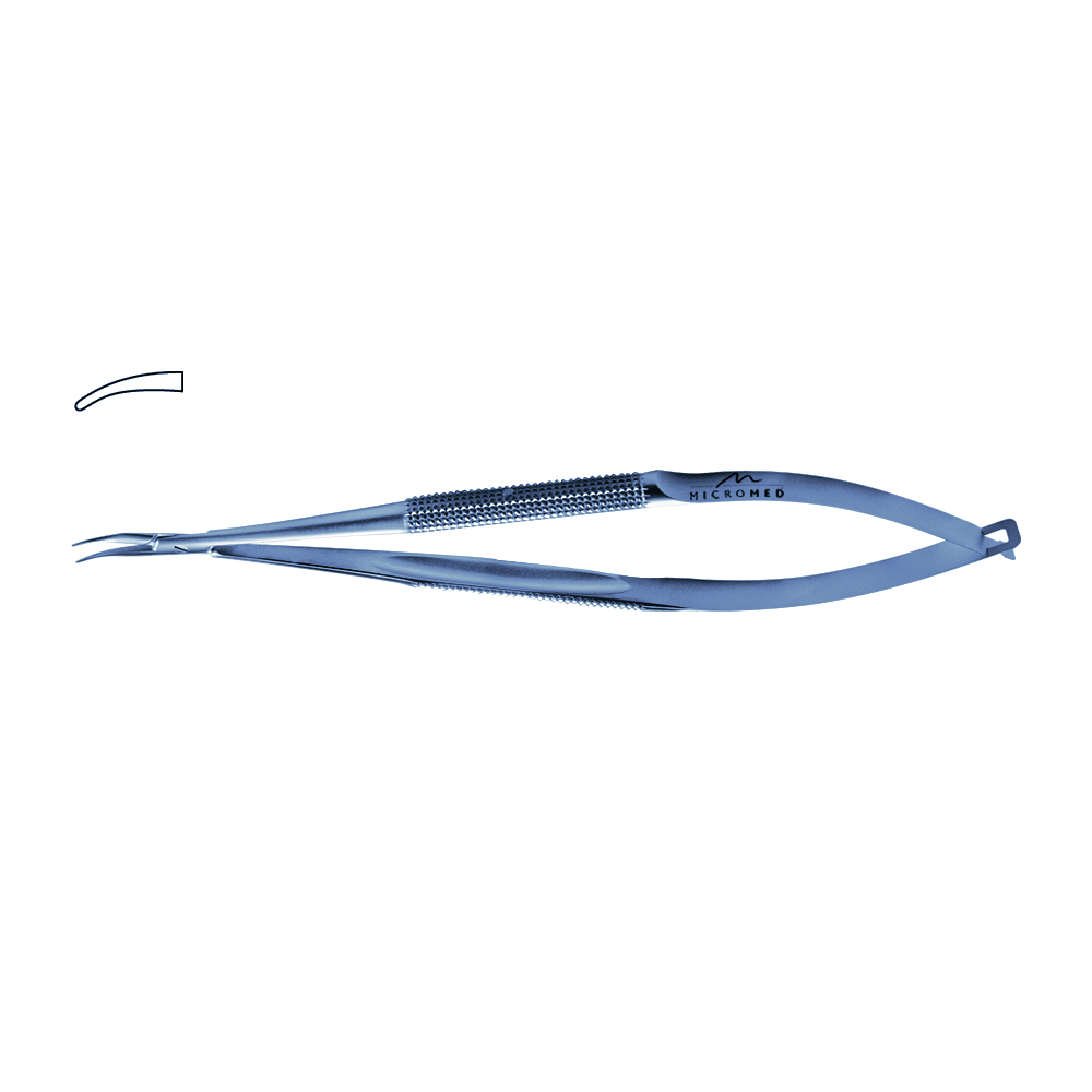 Needle Holder curved, lenght 210 mm jaw diamond coated, Round Handle Ø 8 mm tip 0,8 mm, titanium