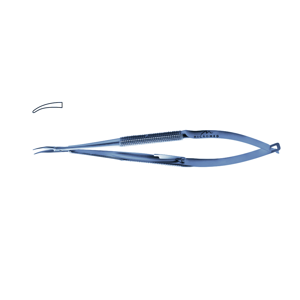 Needle Holder curved with lock, jaw diamond coated, Round Handle Ø 8 mm tip 0,6 mm, lenght 180 mm, titanium