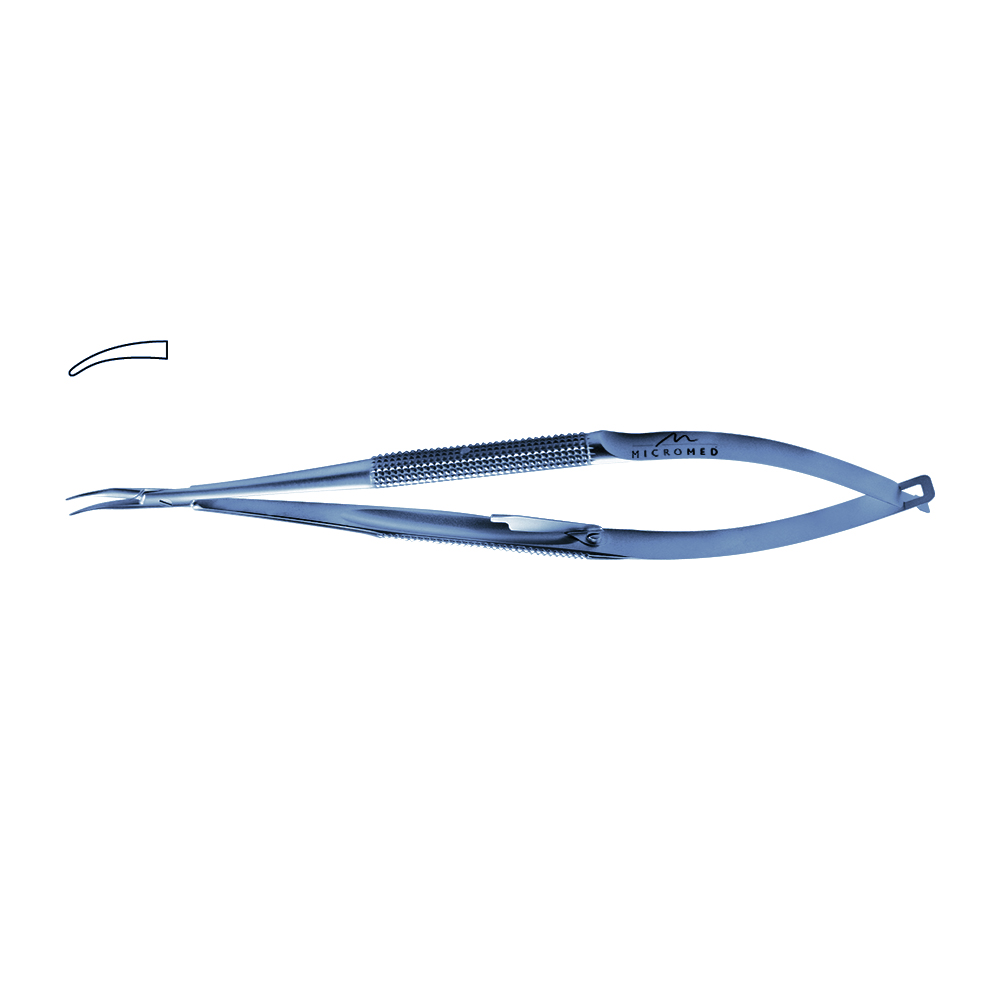 Needle Holder curved with lock, jaw diamond coated, Round Handle Ø 8 mm tip 0,6 mm, lenght 210 mm, titanium