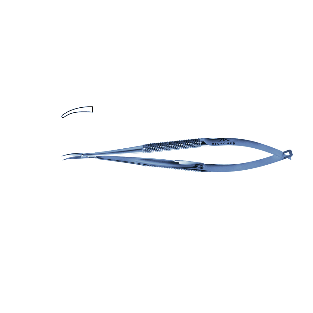 Needle Holder curved with lock, jaw diamond coated, Round Handle Ø 8 mm tip 0,6 mm, lenght 150 mm, titanium