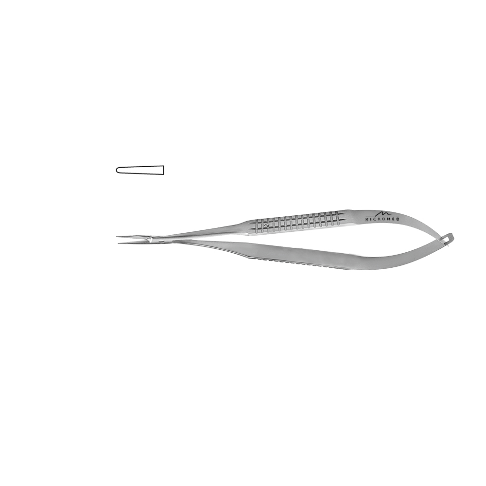 Needle Holder straight, jaw smooth, Flat Handle 10 mm, tip 1,0 mm, lenght 140 mm