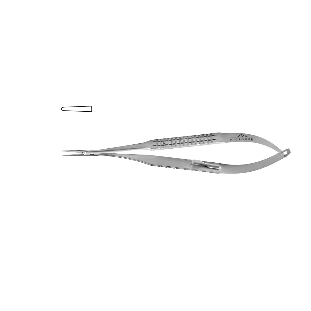 Needle Holder straight with lock, jaw smooth, tip 1,0 mm, lenght 150 mm, Flat Handle 10 mm