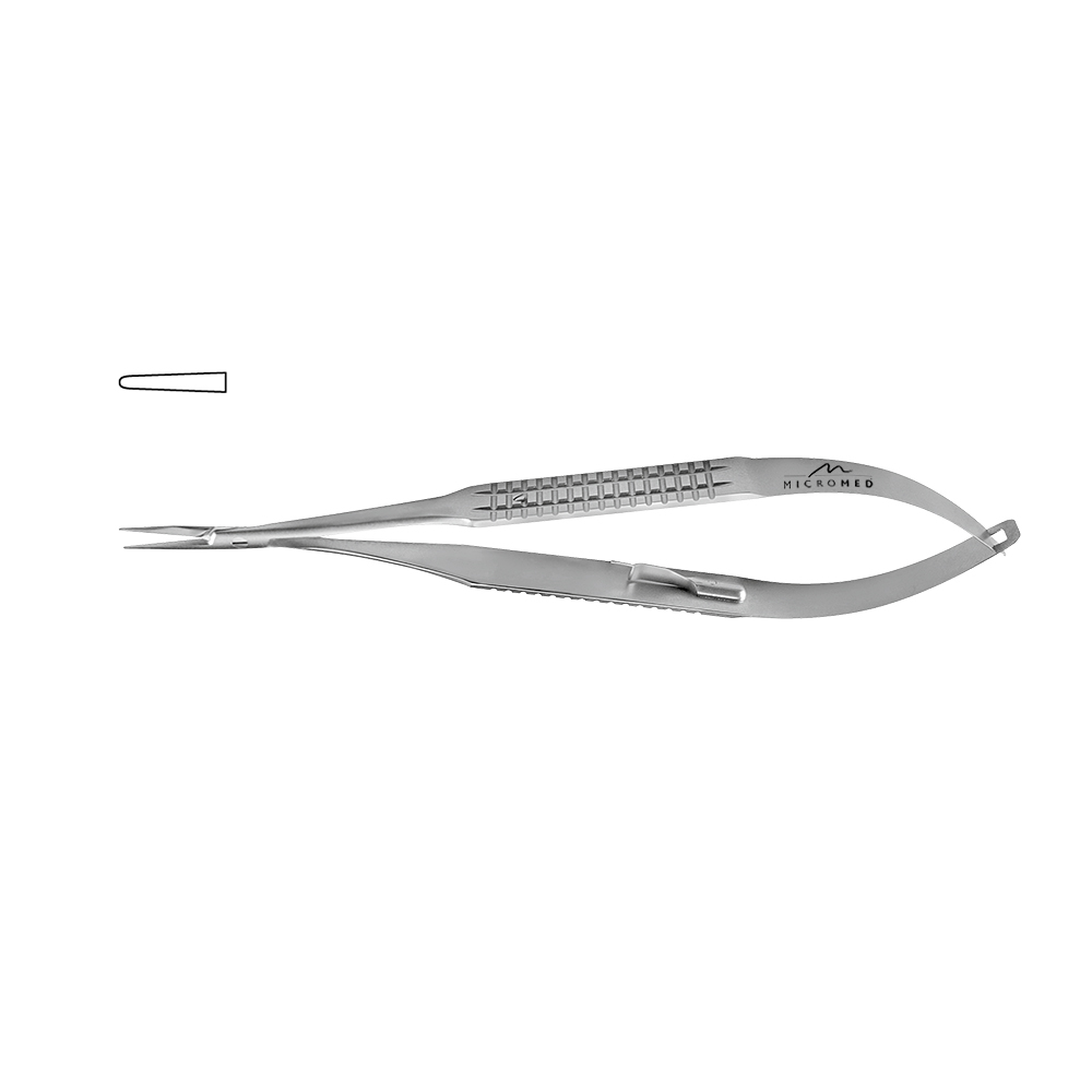 Needle Holder straight with lock, jaw smooth, tip 1,0 mm, lenght 180 mm, Flat Handle 10 mm