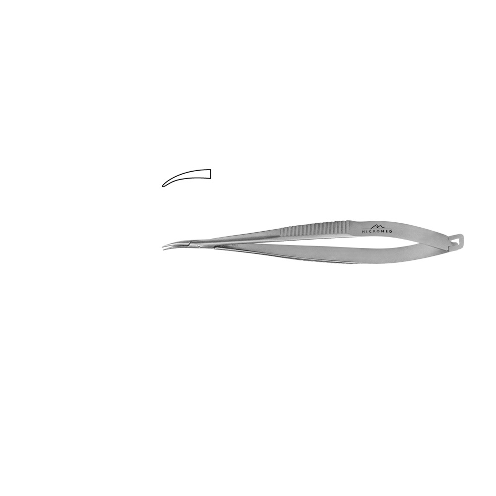 Needle Holder curved, jaw smooth, Flat Handle 10 mm, tip 0,2 mm, lenght 120 mm