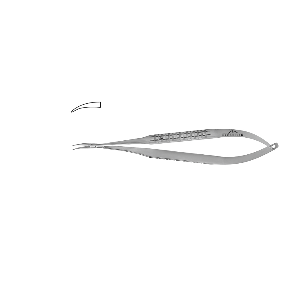 Needle Holder curved, jaw smooth, Flat Handle 10 mm, tip 0,3 mm, lenght 140 mm