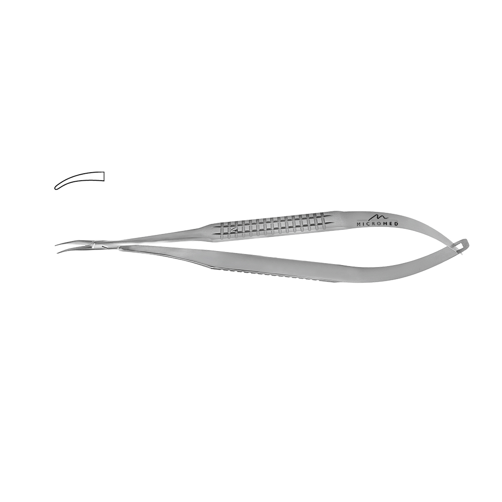 Needle Holder curved, jaw smooth, Flat Handle 10 mm, tip 0,6 mm, lenght 180 mm