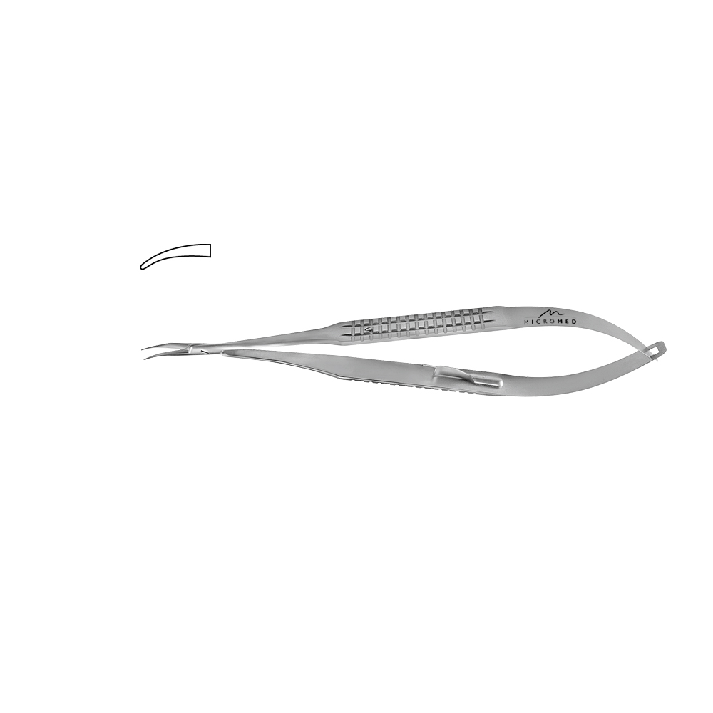 Needle Holder curved with lock, jaw smooth, tip 0,6 mm, lenght 150 mm, Flat Handle 10 mm