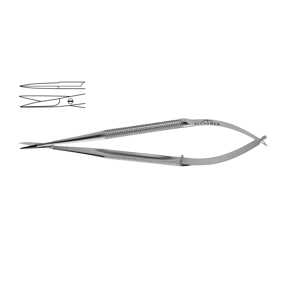 Scissors straight, longer blade, scissors blade 13 mm,Round Handle Ø 8 mm length 210 mm