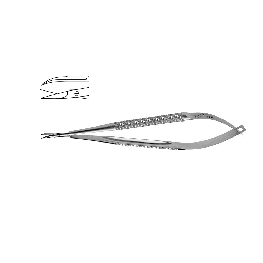 Scissors curved, length 150 mm scissors blade 12 mm,Round Handle Ø 8 mm 