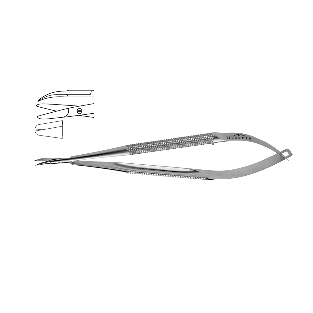 Dissecting curved, length 180 mm scissors blade 18 mm,Round Handle Ø 8 mm 