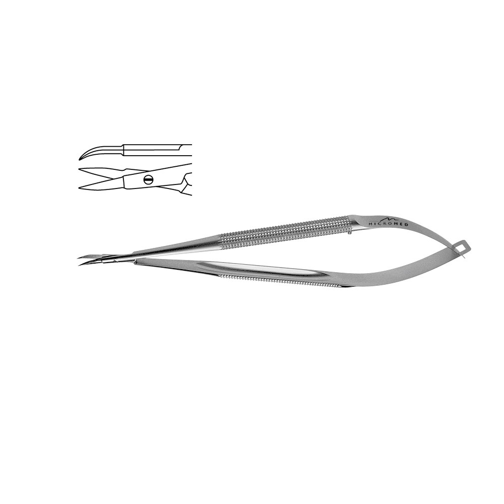 Dissecting curved, length 150 mm scissors blade 14 mm,Round Handle Ø 8 mm 