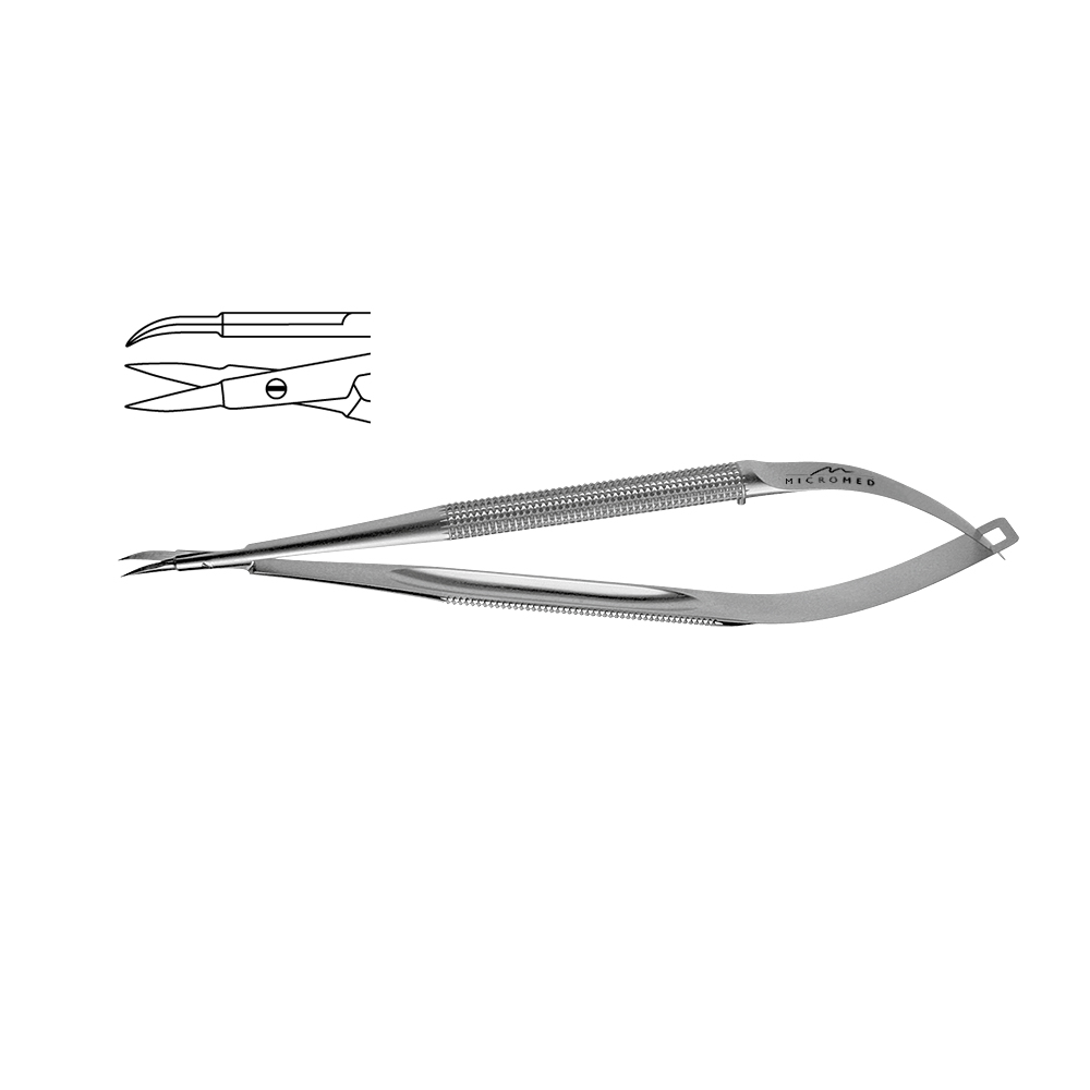 Dissecting curved, length 180 mm scissors blade 14 mm,Round Handle Ø 8 mm 