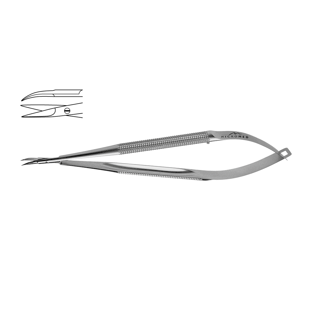 Scissors curved, length 210 mm scissors blade 11 mm,Round Handle Ø 8 mm 