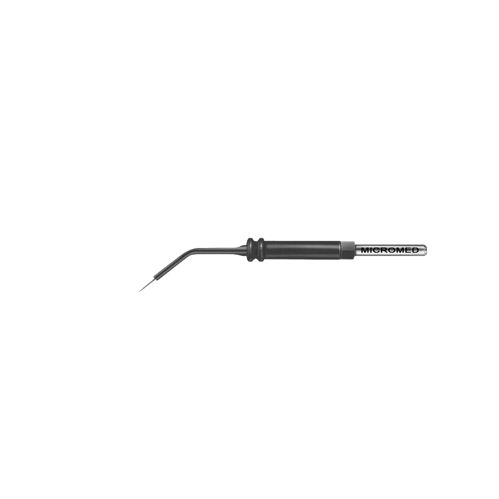 Microdissection needle electrode, L=20mm flexible, 45°, Tungsten 0,3 mm x 4 mm - packing unit: 5 pieces -