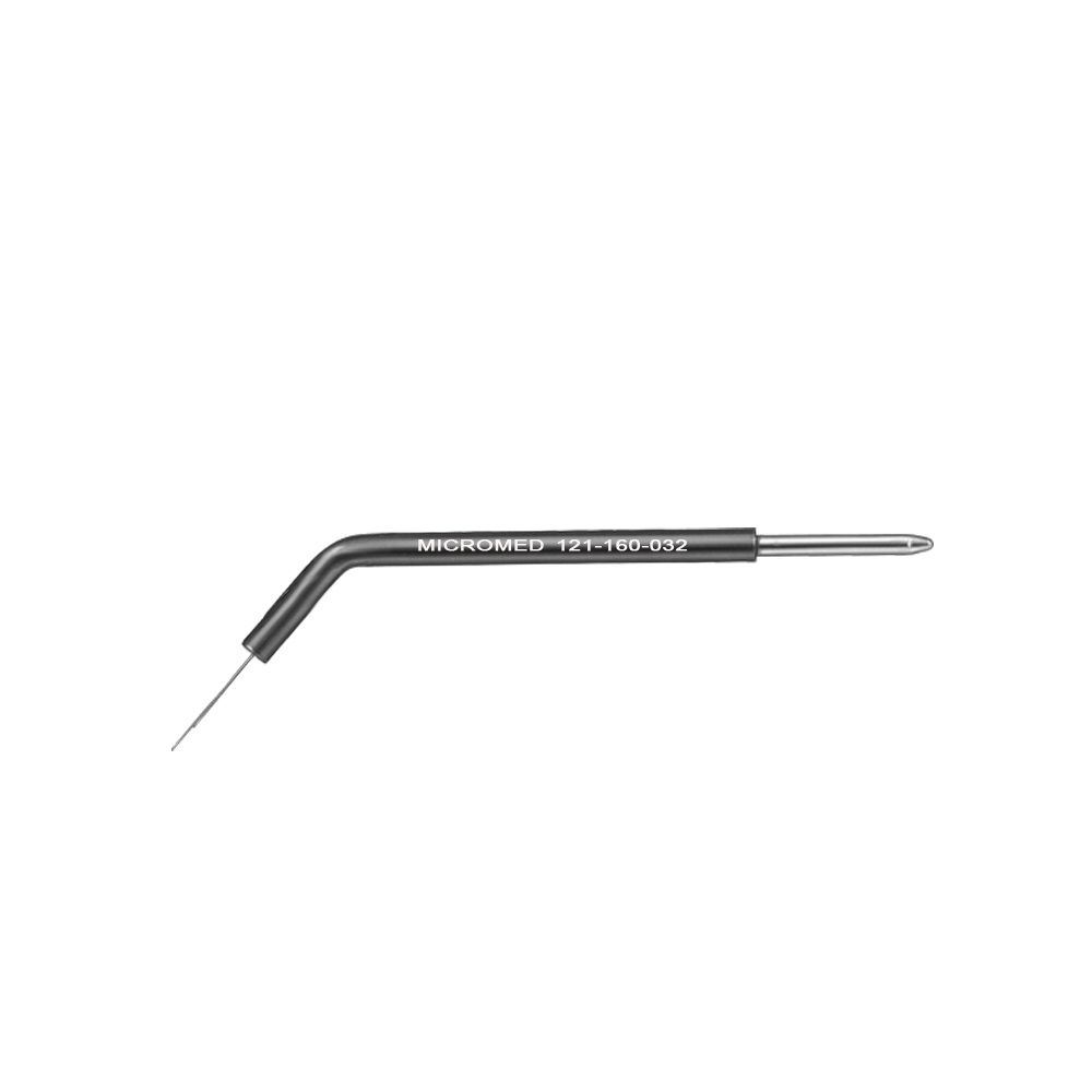 Needle electrode, extensible wire, Ø 0,2 mm, 45° angled, figure 32 