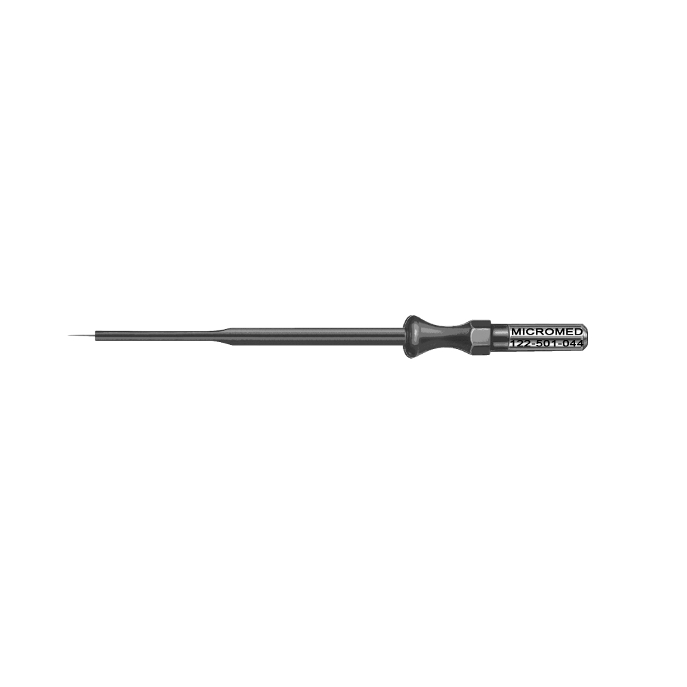 Tungsten micro-dissection needle electrode, needle 0,3 x 4 mm, straight, length 45 mm