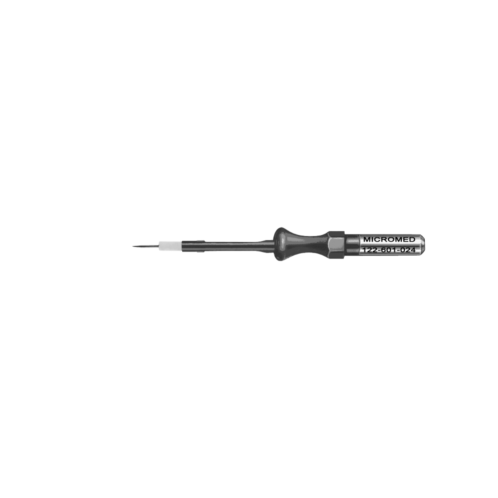 Tungsten needle electrode, with ceramic, 0.5 x 5 mm, length 20 mm 